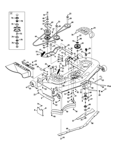 Mower Deck 54-Inch Stamped Deck Diagram and Parts List for 19B40014100 (54Inch)(2015) Cub Cadet Lawn Tractor
